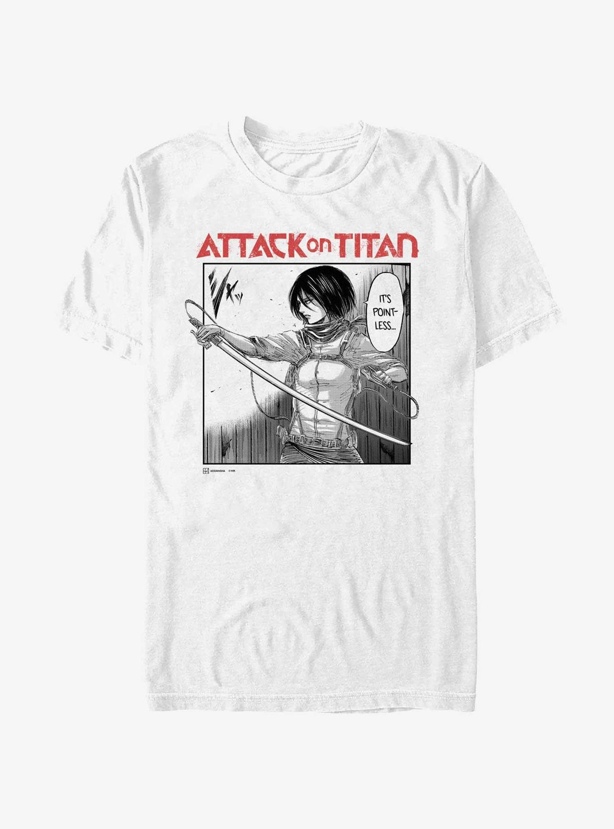 Attack on Titan Mikasa It s Pointless Manga T Shirt Hot Topic Web Exclusive T Shirt Trending US Urban Look
