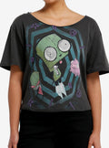 Invader Zim Off The Shoulder Girls Crop T Shirt T Shirt Comfort Fit Urban Look