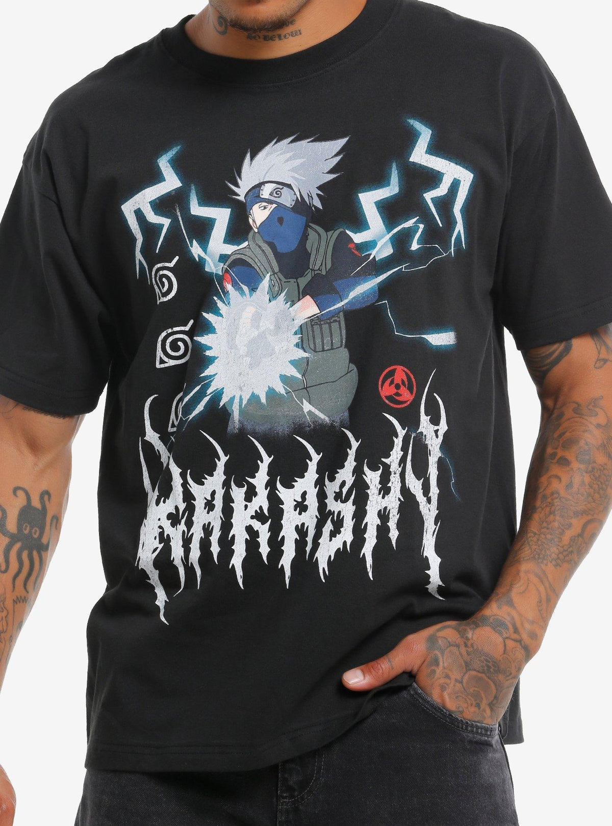 Naruto Shippuden Kakashi Lightning Boxy T Shirt T Shirt Premium Print Graphic Style