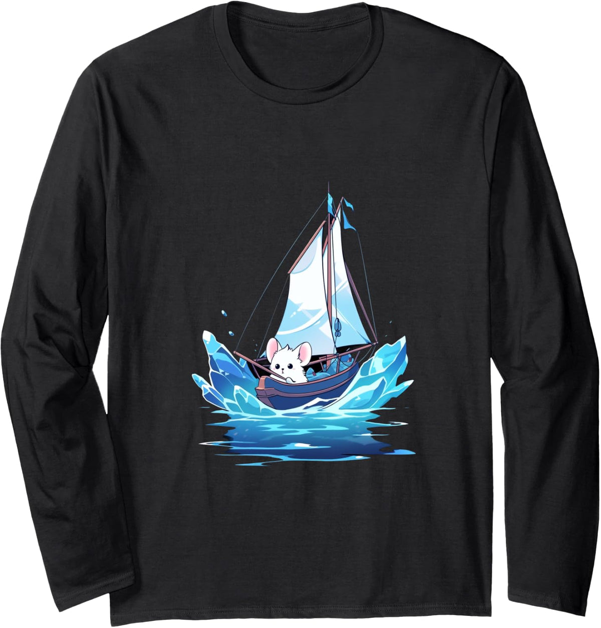 Ice Sailing Chinchilla Sailor Boating Yachting Long Sleeve Apparel Clean Design 2