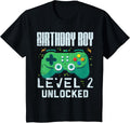Kids Birthday Boy Level 2 Unlocked Gamer Controller 2nd Birthday Boys Design 159