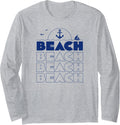Beach Text Summer Anchor Sun Outline Life Surf Fun Sand Boat Long Sleeve Apparel Premium Print 2