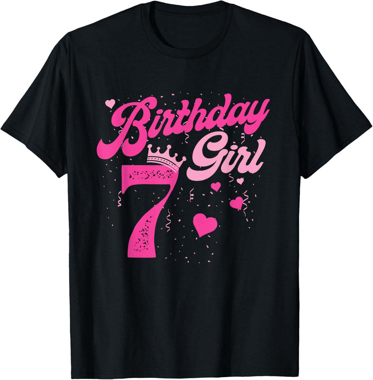 7th Birthday Girl Crown 7 Years Old Birthday Design 376