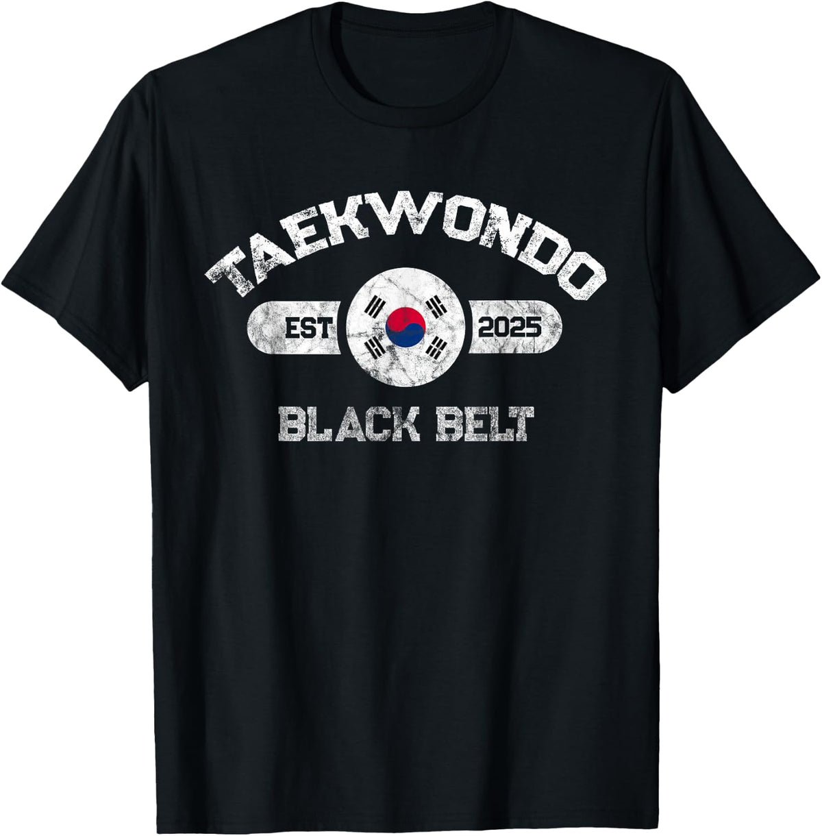 Taekwondo Fanatic 2025 Black Belt Achievement Korean Flag Shirt 198