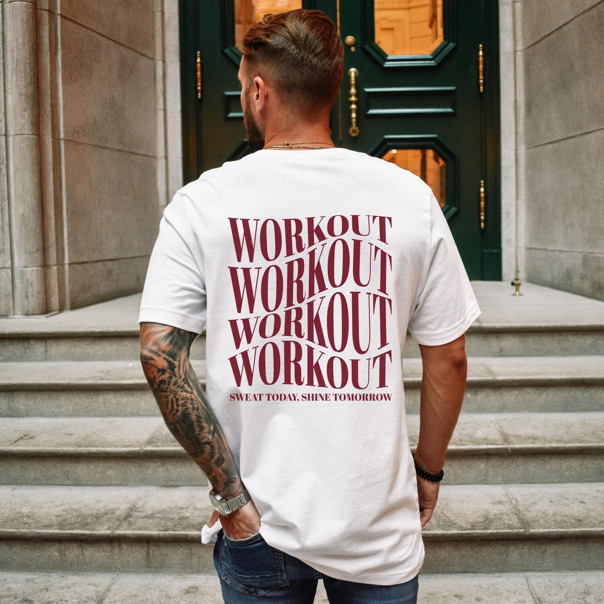 Sweat Today Shine Tomorrow Gym T Shirt - Fitness Motivation Inspirational Exercise Bodybuilding Gift for Men and Women Tee Apparel:**