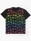 D20 Dice Set Pattern Rainbow Graphic T-Shirt